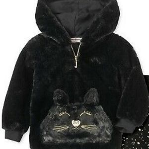 Juicy Couture Little Girls Cat Faux Fur Hoodie Size 7